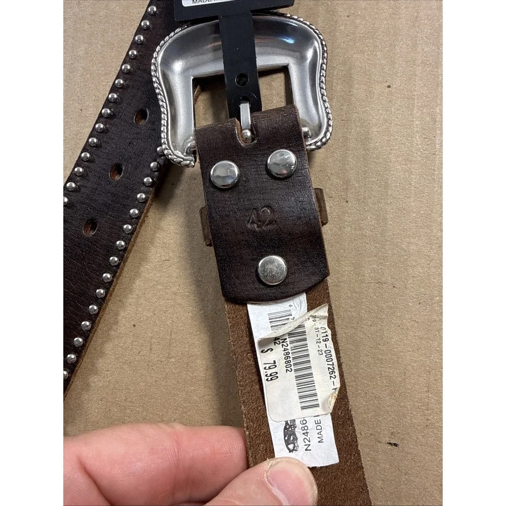 Nocona‎ Belt Co size 42 Leather Stidded WESTERN BELT w Floral